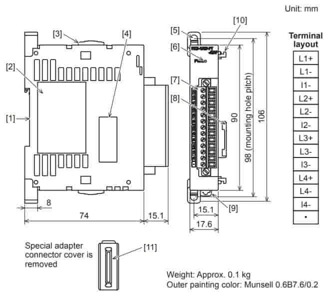 Giao diện mô đun FX5-4AD-PT-ADP
