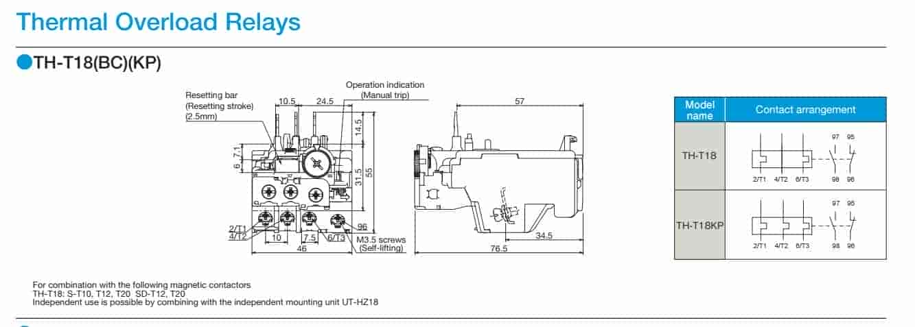 rơ le nhiệt mitsubishi TH-T18 1.7A